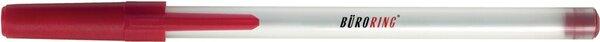 Büroring Einwegkugelschreiber mit Kappe, rot Stück