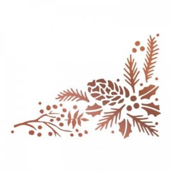 Hotfoil Stamp - Highland Christmas - Pinecone Corner (1pc)