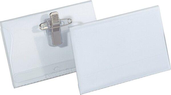 Namensschild m.Kombiklemme 90x54mm Kunststoff Stück