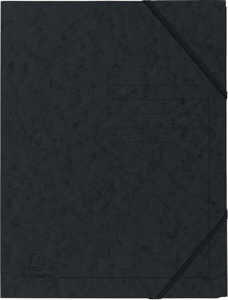 Eckspanner mit Gummizug, A4, schwarz ohne Klappen - Colorspan