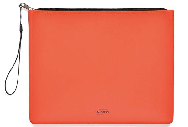 Reißverschluss-Beutel, A5, Silikon, rot, mit Handgelenkschlaufe