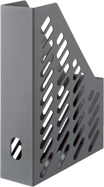 Stehsammler A4 dunkelgrau, Griff- u. Sichtloch, Außenmaße:320x248x76mm