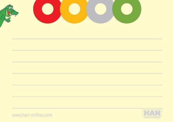 Karteikarten CROCO A8 liniert 100 Stück gelb