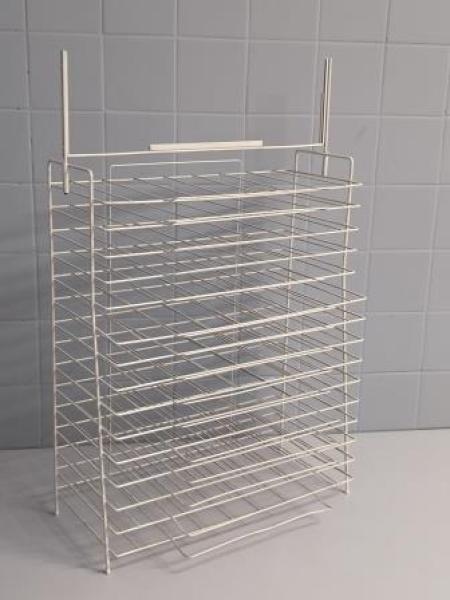 Heft-/ Buchumschlagständer Metall weiß 15 Fächer