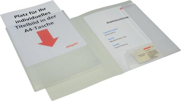 Angebotsmappe Dataplus PP A4 tansparent, mit Tasche vorne