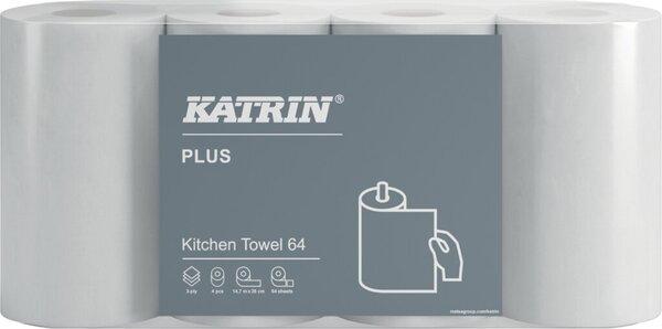 Haushaltsrolle Katrin Plus Kitchen weiß 3-lg., 51 Blatt / Rolle