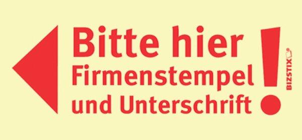 Haftnotizen 75 x 35 mm, gelb Bitte hier Firmenstempel und