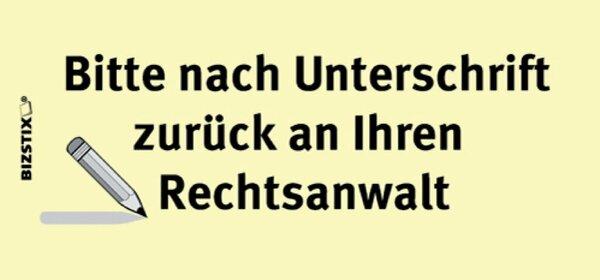 Haftnotizen 75 x 35 mm, gelb Bitte nach Unterschrift zurück an