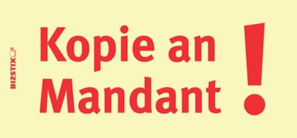 Haftnotizen 75 x 35 mm, gelb Kopie an Mandant