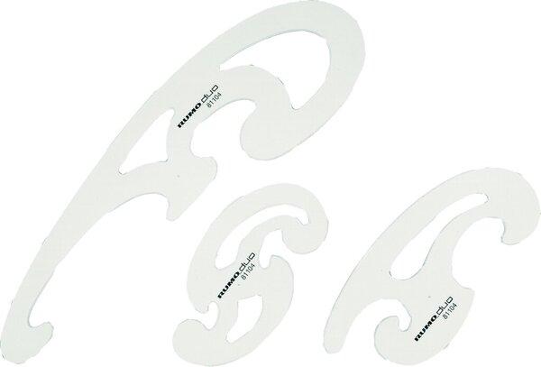 Burmesterkurven-Set, 3-tlg. Kunst- stoff, transparent