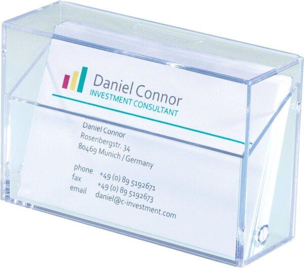 Visitenkarten-Box Hartplastik glasklar