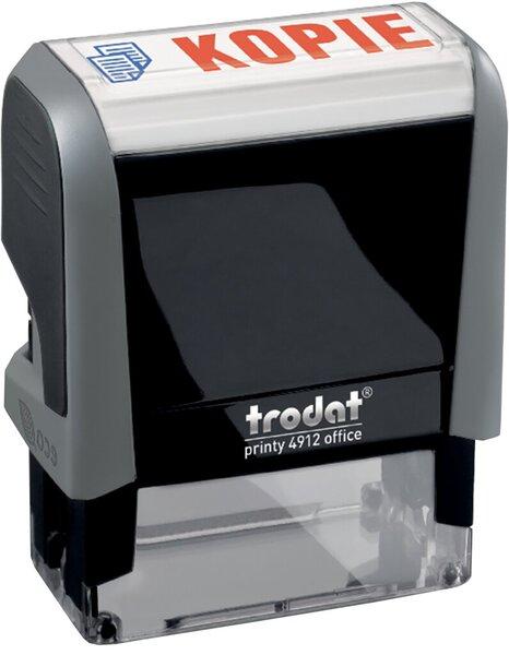 Stempel Printy Motiv/Text KOPIE Abdruck: blau/rot 46x17mm