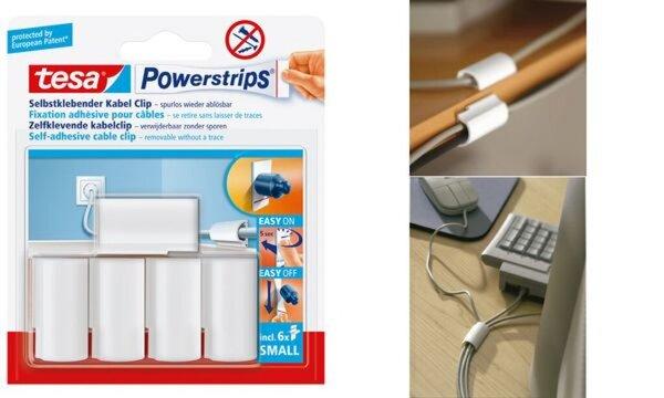 tesa Powerstrips Kabel-Clip, weiß ( 8756188)
