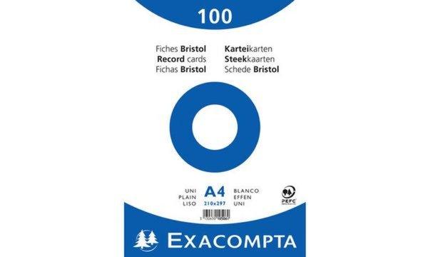 EXACOMPTA Karteikarten, DIN A4, kar iert, weiß (8701273)