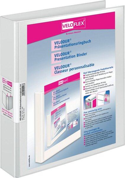 Präsentationsringbuch Velodur A4 2-Ring 30mm Ringdurchmesser weiß