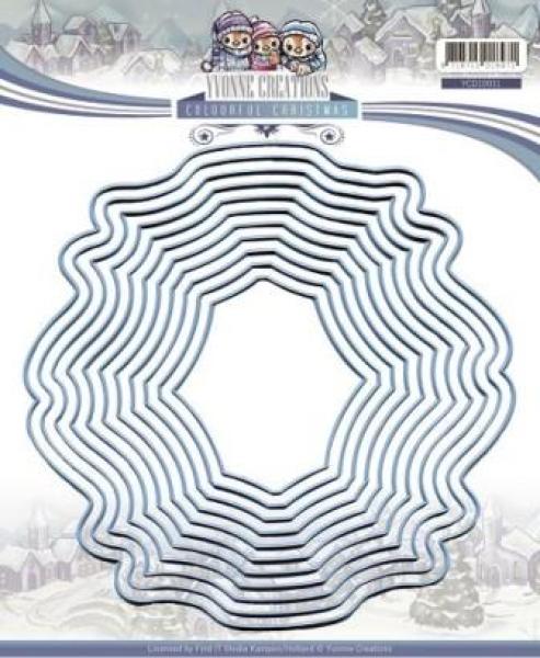 Die - Yvonne Creations - Colourful Christmas - Nesting Frame Dies