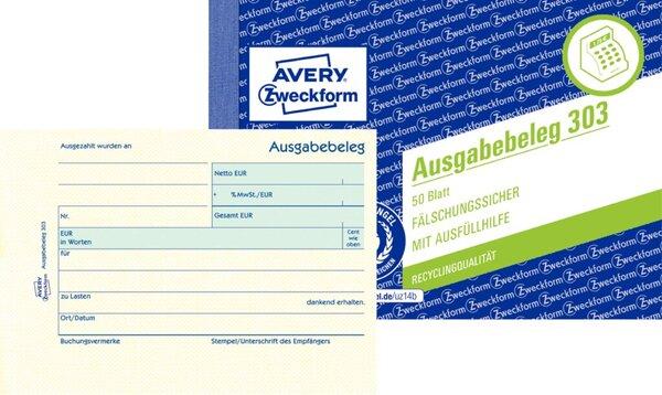 Ausgabebeleg A6 quer, MP, 50 Blatt, gelb