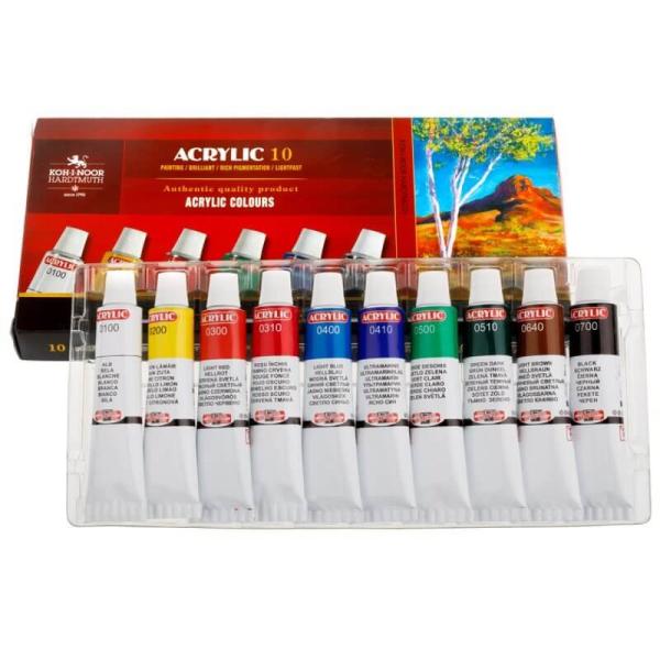 Acrylfarben 10er Set - 10 x 16 ml / Tuben