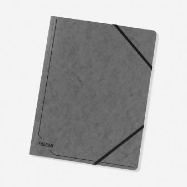 Eckspanner aus Colorspan, mit Gummizug, A4, grau ohne Klappen