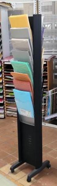 PAPERFLOW Prospektständer EPI schwarz DIN A4 16 Fächer  leer